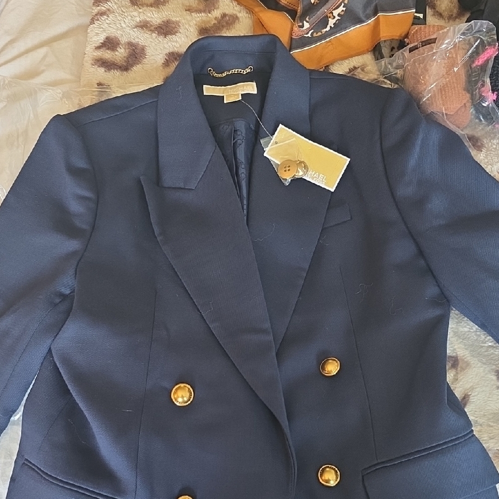 MICHAEL Michael Kors Navy Blazer with Gold Buttons